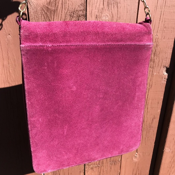 Vintage Suede Dark Plum Crossbody/Shoulder bag Made in Canada - Picture 16 of 16